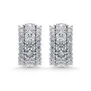 14K White Gold Lab Grown Diamond 5 1/4 Ct.Tw. Huggies Earrings