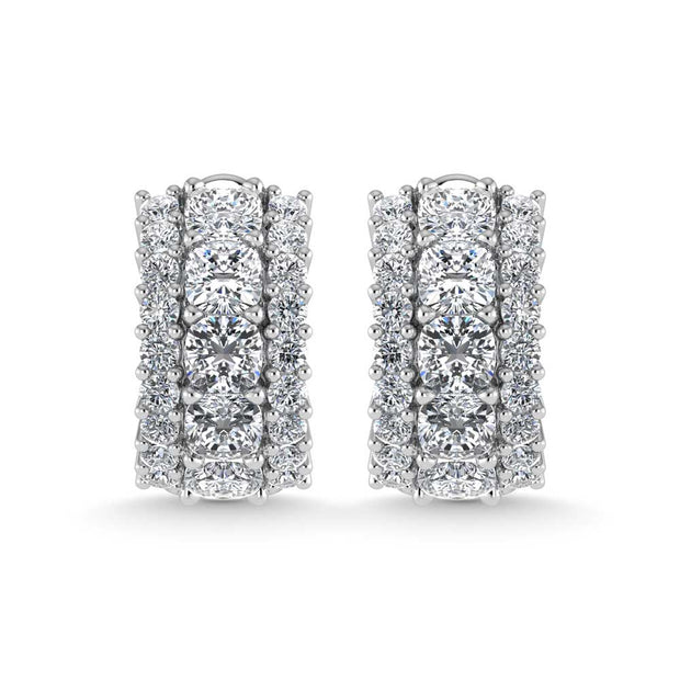 14K White Gold Lab Grown Diamond 5 1/4 Ct.Tw. Huggies Earrings