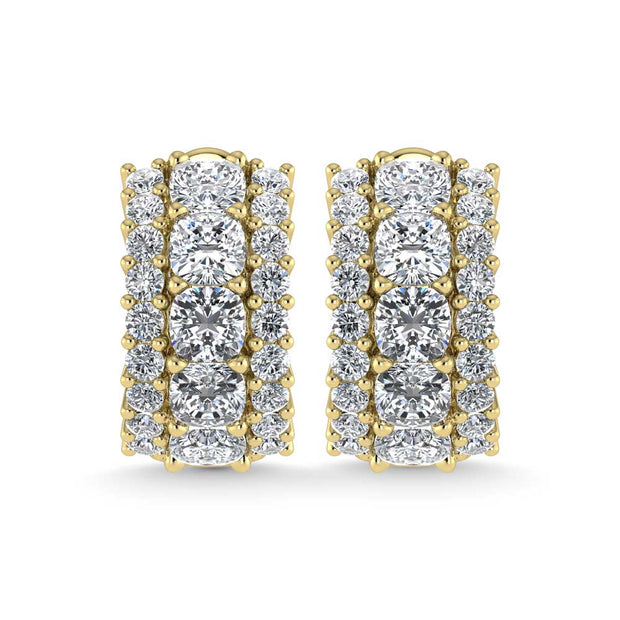 14K Yellow Gold Lab Grown Diamond 5 1/4 Ct.Tw. Huggies Earrings