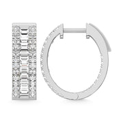 14K White Gold Lab Grown Diamond 2 Ct.Tw. Hoop Earrings