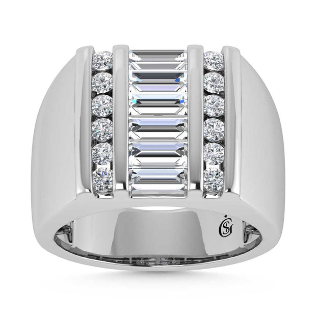14K White Gold Lab Grown Diamond 2 Ct.Tw. Mens Ring