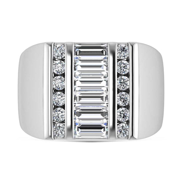 14K White Gold Lab Grown Diamond 2 Ct.Tw. Mens Ring