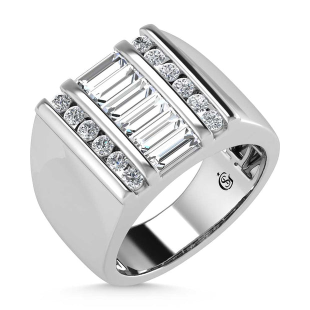 14K White Gold Lab Grown Diamond 2 Ct.Tw. Mens Ring