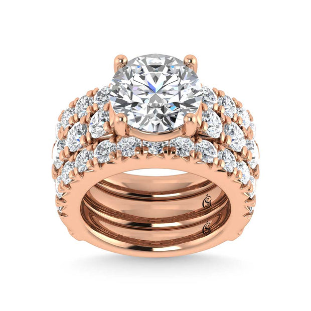 14K Rose Gold Lab Grown Diamond 7 1/4 Ct.Tw. Bridal Ring