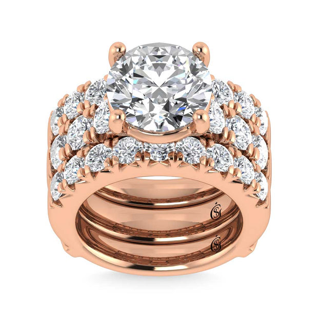 14K Rose Gold Lab Grown Diamond 8 Ct.Tw. Bridal Ring