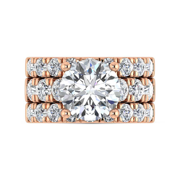 14K Rose Gold Lab Grown Diamond 8 Ct.Tw. Bridal Ring