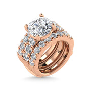 14K Rose Gold Lab Grown Diamond 8 Ct.Tw. Bridal Ring