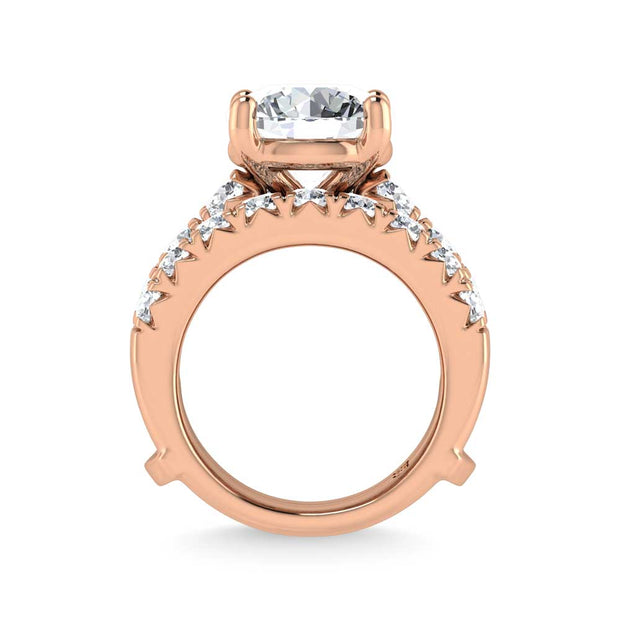 14K Rose Gold Lab Grown Diamond 8 Ct.Tw. Bridal Ring