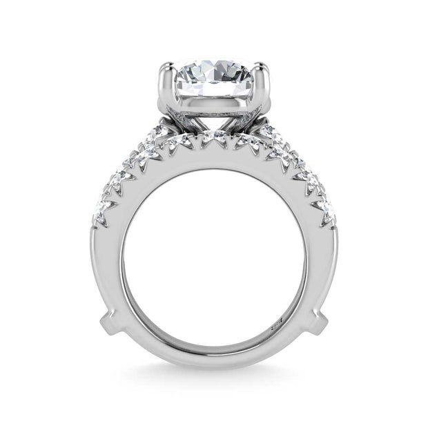 14K White Gold Lab Grown  Diamond 8 Ct.Tw. Bridal Ring