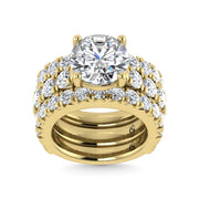 14K Yellow Gold Lab Grown  Diamond 7 1/4 Ct.Tw. Bridal Ring