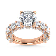 14K Rose Gold Lab Grown Diamond 8 Ct.Tw. Engagement Ring (5ct Round Center)