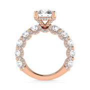 14K Rose Gold Lab Grown Diamond 6 Ct.Tw. Engagement Ring (3ct Round Center)