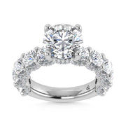 14K White Gold Lab Grown Diamond 10 Ct.Tw. Engagement Ring (7ct Round Center)