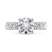 14K White Gold Lab Grown Diamond 8 Ct.Tw. Engagement Ring (5ct Round Center)