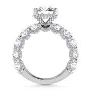 14K White Gold Lab Grown Diamond 6 Ct.Tw. Engagement Ring (3ct Round Center)