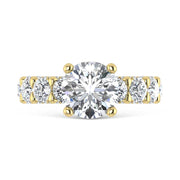 14K Yellow Gold Lab Grown Diamond 8 Ct.Tw. Engagement Ring (5ct Round Center)