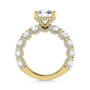 14K Yellow Gold Lab Grown Diamond 6 Ct.Tw. Engagement Ring (3ct Round Center)