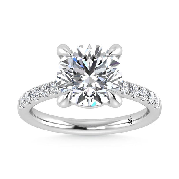 14K White Gold Lab Grown Diamond 2 1/3 Ct.Tw. Engagement Ring (IGI Certified Center 2ct)