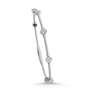 14K White Lab Grown 7/8 Ct.Tw. Clover Flexi Bangle