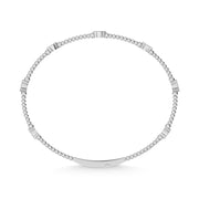 14K White Lab Grown 7/8 Ct.Tw. Clover Flexi Bangle