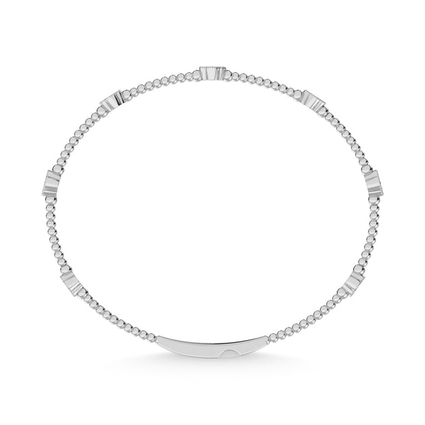 14K White Lab Grown 7/8 Ct.Tw. Clover Flexi Bangle