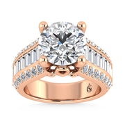 14K Rose Gold Lab Grown Diamond 5 1/2 Ct.Tw. Double Line Engagement Ring