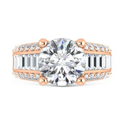 14K Rose Gold Lab Grown Diamond 5 1/2 Ct.Tw. Double Line Engagement Ring