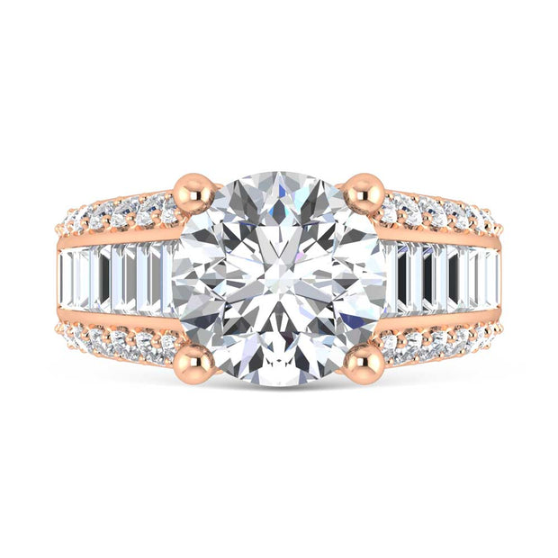 14K Rose Gold Lab Grown Diamond 5 1/2 Ct.Tw. Double Line Engagement Ring