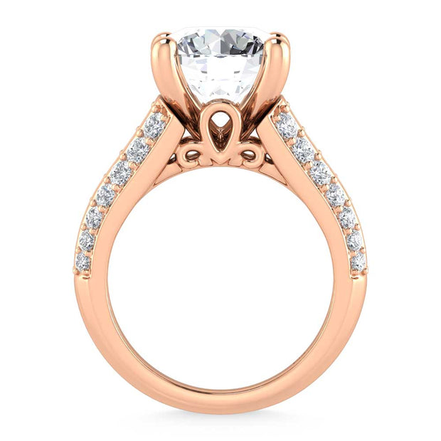 14K Rose Gold Lab Grown Diamond 6 1/2 Ct.Tw. Double Line Engagement Ring