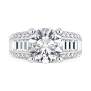 14K White Gold Lab Grown Diamond 5 1/2 Ct.Tw. Double Line Engagement Ring