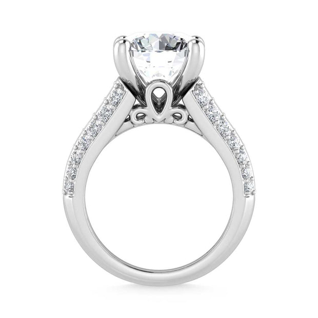 14K White Gold Lab Grown Diamond 6 1/2 Ct.Tw. Double Line Engagement Ring