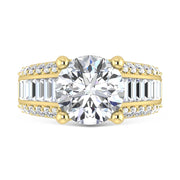 14K Yellow Gold Lab Grown Diamond 5 1/2 Ct.Tw. Double Line Engagement Ring