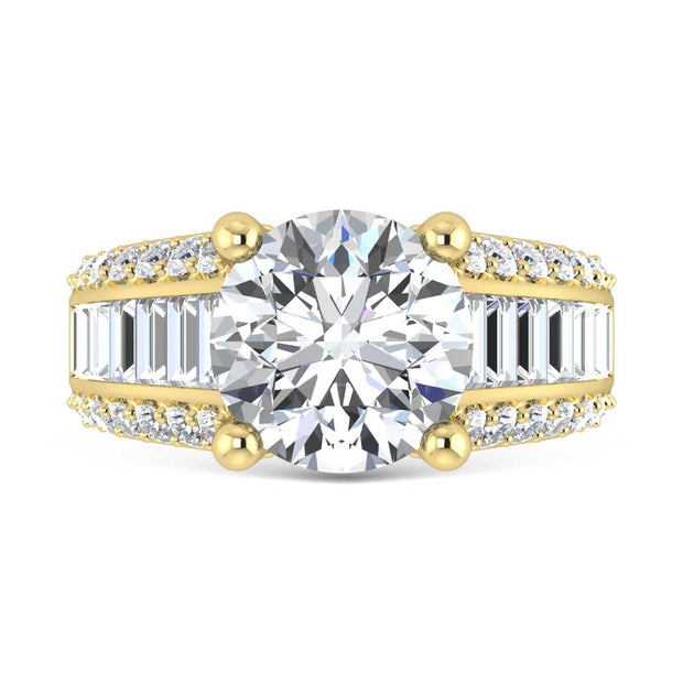 14K Yellow Gold Lab Grown Diamond 5 1/2 Ct.Tw. Double Line Engagement Ring