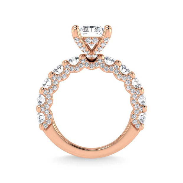 14K Rose Gold Lab Grown Diamond 5 3/8 Ct.Tw. Victoria Engagement Ring