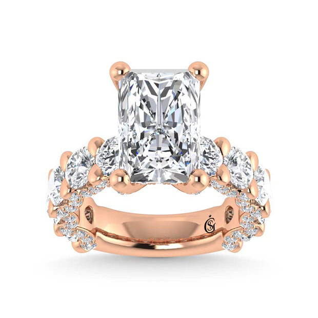 14K Rose Gold Lab Grown Diamond 7 1/6 Ct.Tw. Victoria Engagement Ring