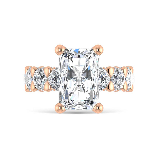 14K Rose Gold Lab Grown Diamond 7 1/6 Ct.Tw. Victoria Engagement Ring