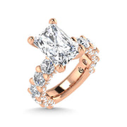 14K Rose Gold Lab Grown Diamond 9 1/6 Ct.Tw. Victoria Engagement Ring