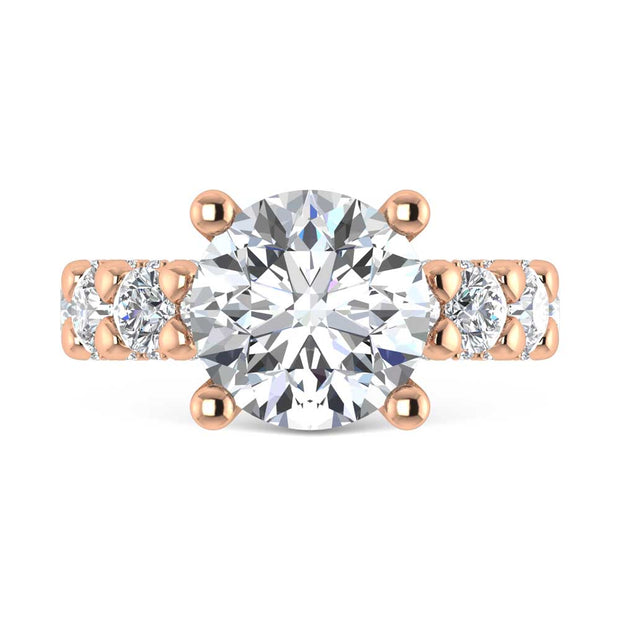 14K Rose Gold Lab Grown Diamond 9 1/5 Ct.Tw. Victoria Engagement Ring