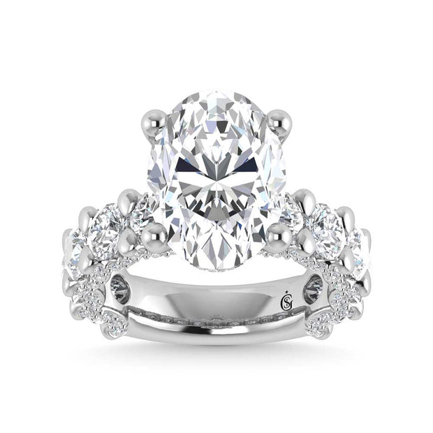 14K White Gold Lab Grown  Diamond 7 Ct.Tw. Victoria Engagement Ring