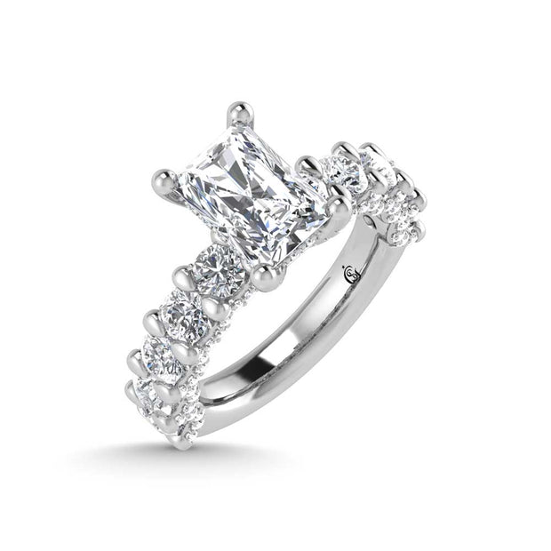 14K White Gold Lab Grown  Diamond 5 3/8 Ct.Tw. Victoria Engagement Ring