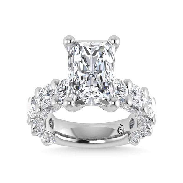 14K White Gold Lab Grown  Diamond 9 1/6 Ct.Tw. Victoria Engagement Ring