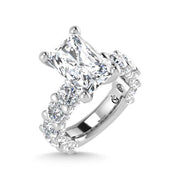 14K White Gold Lab Grown  Diamond 7 1/6 Ct.Tw. Victoria Engagement Ring