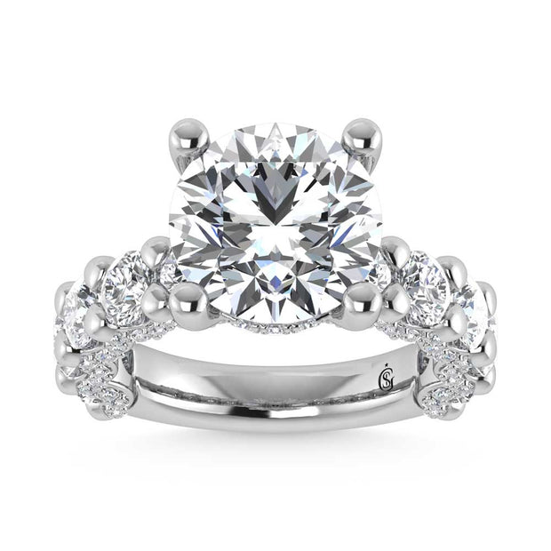 14K White Gold Lab Grown Diamond 9 1/5 Ct.Tw. Victoria Engagement Ring