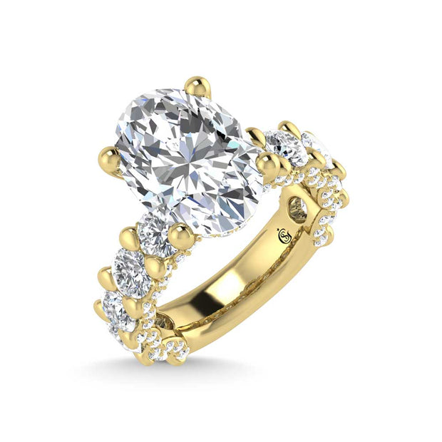 14K Yellow Gold Lab Grown  Diamond 7 Ct.Tw. Victoria Engagement Ring