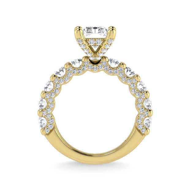 14K Yellow Gold Lab Grown  Diamond 5 3/8 Ct.Tw. Victoria Engagement Ring