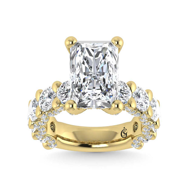 14K Yellow Gold Lab Grown  Diamond 7 1/6 Ct.Tw. Victoria Engagement Ring