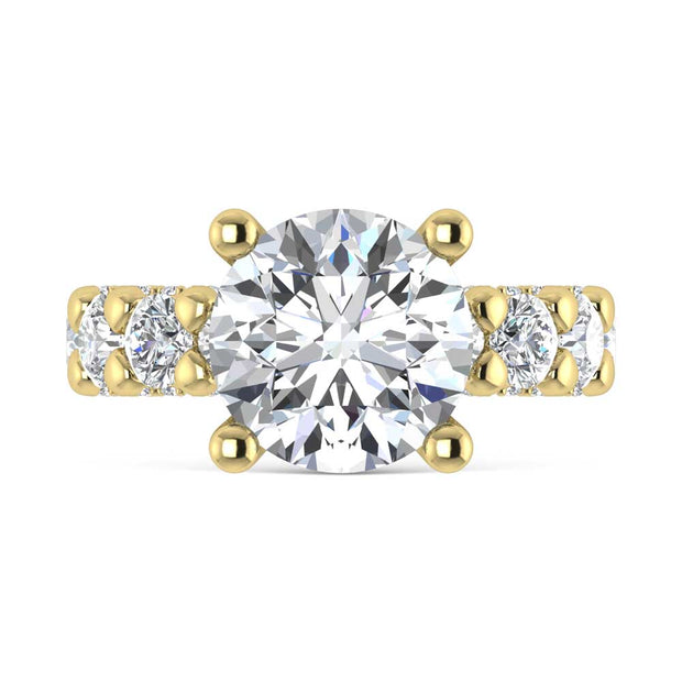 14K Yellow Gold Lab Grown Diamond 7 1/6 Ct.Tw. Victoria Engagement Ring