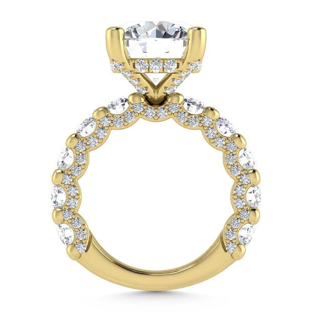 14K Yellow Gold Lab Grown Diamond 9 1/5 Ct.Tw. Victoria Engagement Ring