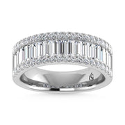 14K White Gold Round & Baguette Lab Grown Diamond 2 Ct.Tw. Wedding Band