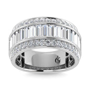 14K White Gold Lab Grown Diamond 3 Ct.Tw. Slim Baguette Band